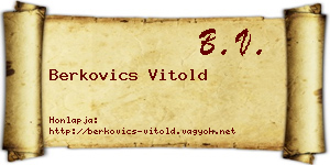Berkovics Vitold névjegykártya